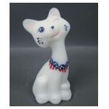 Fenton FACGA White Satin Patriotic Happy Cat