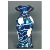 Imperial Cobalt Blue/ Opal leaf & Vine Vase