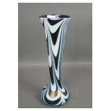 Imperial Blue/ Opal Marbleized Lead Luster Vase