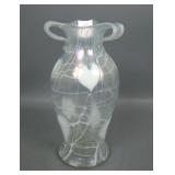 Imperial Clear Opal Iridised Heart & Vine Vase