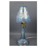 Signed Wetzel Ice Blue Grape and Cable Lamp
