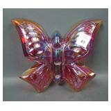 Fenton Red Carnival Glass Butterfly Candle Holder