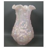 Fenton/ DBS Iridised Shell Pink Poppy Show Vase
