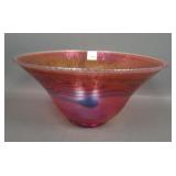 Signed Vandermark Art Glass Flared Bowl