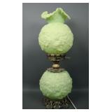 Fenton Lime Green Satin Poppy GWTW Lamp