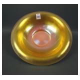 Steuben Gold Calcite Rolled Rim Bowl