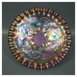 Dugan Purple Cherries Crimped 6 1/2" Plate