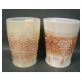 Two Vintage Custard / NutmegTumblers
