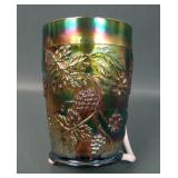 Fenton Green Floral & Grape Tumbler