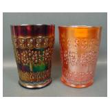 Two fenton Orange Tree Scroll Tumblers