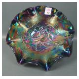 Imperial Electric Purple Pansy Ruffled Bowl