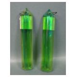 Two Tiffany? Art Glass Green Hanging Prisims