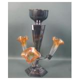Stevens & Williams 3 Lily Art Glass Epergne