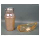 Two Vintage Marigold Carnival Glass Novelties