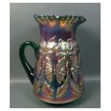 Fenton Green Butterfly & Fern Pitcher