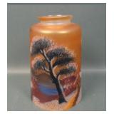 Czech Glass Marigold Decorated Lamp Shade