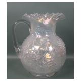 Fenton White Floral & Grape Pitcher