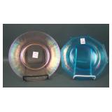Two Fenton Stretch Glass Plates