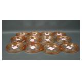 12 Amber Anchor Hocking Marigold Coasters