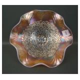 Dugan Peach Opal Soutache Ftd Ruffled Bowl