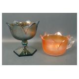 Two Westmoreland Orang Peel Carnival Glass Items