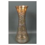 Imperial Marigold lead Luster Threaded Vase