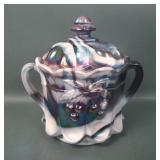 Levay Purple Slag Cherry & Cable Cracker Jar