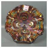 Imperial Electric Purple Scroll Embossed Compote