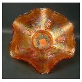 Fenton Dk Marigold Concord Ruffled Bowl