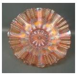 Fenton Marigold  Peacock Tail 3/1 Edge Bowl