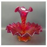 Fenton Ruby Red/ Amberina Stretch Glass Epergne