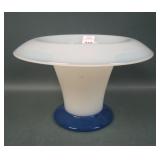 Fry Floval Art Glass Rolled Vase with Delft Foot