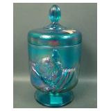 Fenton Teal Chessie Cat Covered Candy