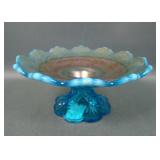 Westmoreland Blue Opal File and Fan Ftd Compote