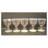 Five Fenton French Opal Plymouth Goblets