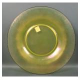 U.S. Glass # 151 Topaz with Black Trim Charger