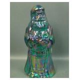 Fenton Spruce Green Iridised Santa Figure