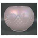 Terry Crider Frosty White Diamond & Fan Rose Bowl