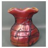 Pallme-Konig Pink Veined Art Glass Vase