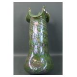 Rindskopf Opaque Green Cased Art Glass Vase
