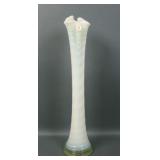 Model Flint Vaseline Opal Ribbed Spiral Swung Vase