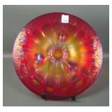 Imperial Red /Amberina Floral & Optic Chop Plate