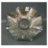 Imperial Teal Star of David Ruffled Bowl