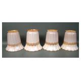 Set of Four Signed Quezel Art Glas Lamp Shades