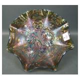 Imperial Green Pansy Ruffled Bowl