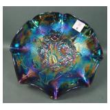 Imperial Electric Purple Pansy Ruffled Bowl