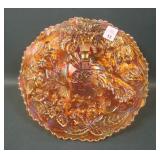 Fenton Dark Marigold Peacock @ Urn Plate