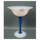 Fry Foval Delft Blue High Ftd Stemmed Compote