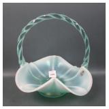 Fenton Willow Green Opal # 847 Handled Basket