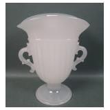 Beaumont Glass Opaque Fer-Lux Handled Fan Vase